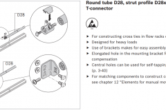 Round-Tube-D28, Strut Profile D28x55 Bracket, T-connector